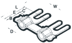Spades:wire chain terminals Dimension Drawing